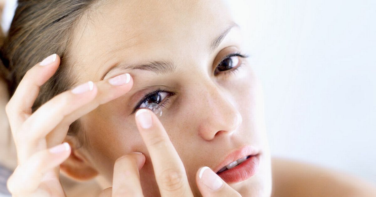 wearing contact lenses